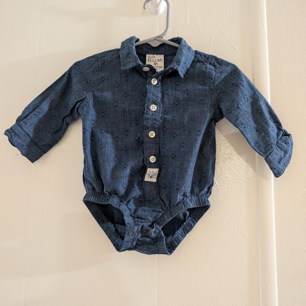 Vintage Denim Blue Kids Bodysuit by Baby B.U.M